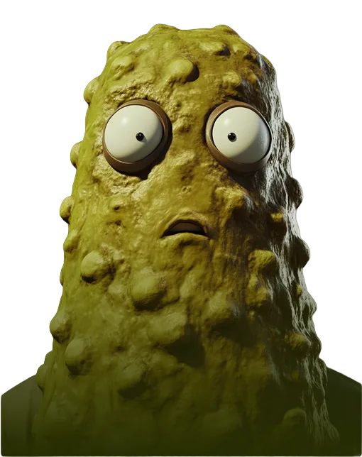 Pickle person looking worried